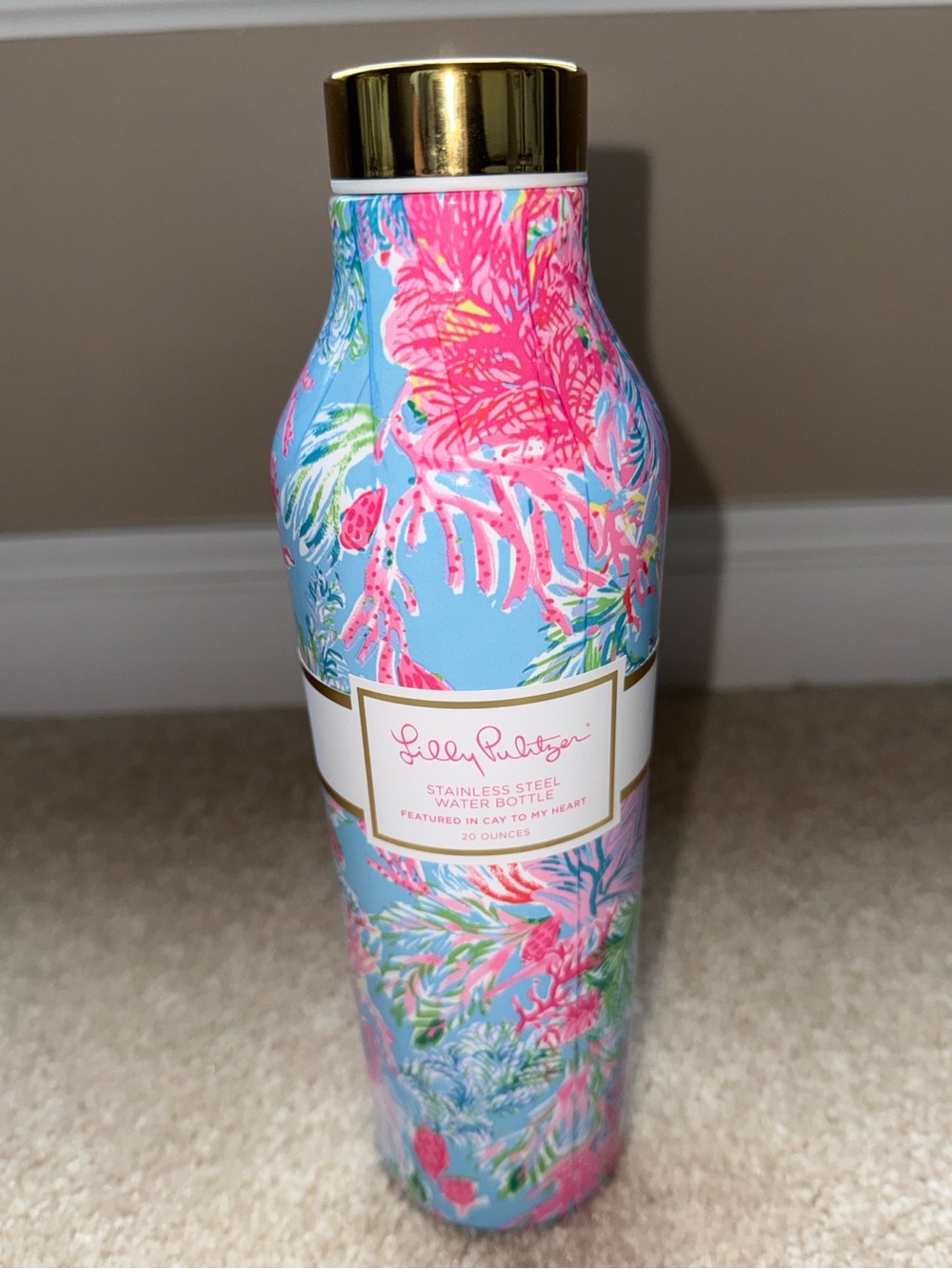 Lilly Pulitzer Stainless Steel Water Bottle - Cay to my heart, NWT